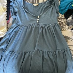 Small see you monday Blue Babydoll Dress